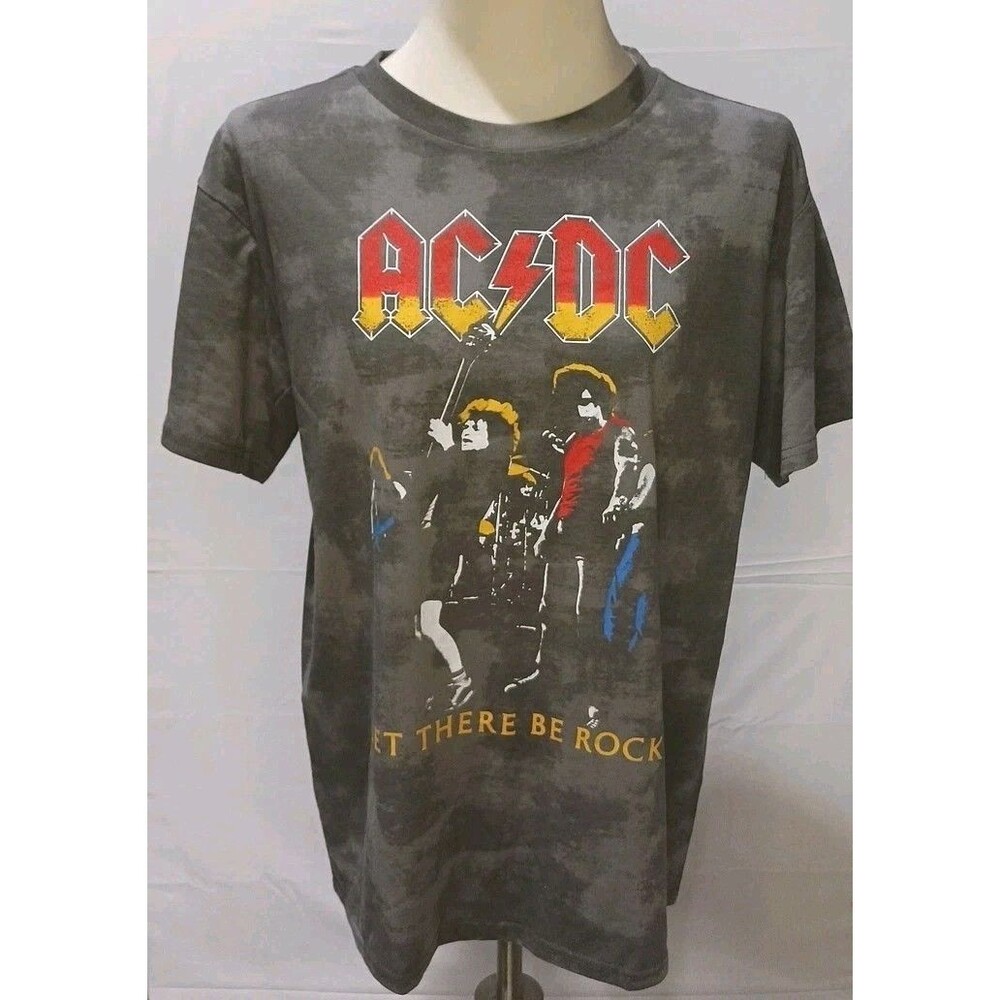 Freeze New York AC DC T-shirt Men's XL Black and Gray Let There Be Rock NWT